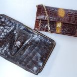 2 crocodile skin handbags