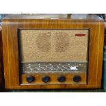 A walnut-cased Pye valve radio