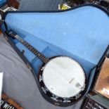 A John Grey banjo, cased, together with a signed photograph of Billy Cotton