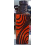 A large West German rough glaze pottery vase, height 50cm