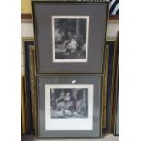 A Landseer engraving and 2 others