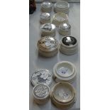 Various Antique printed pot lids
