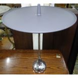 A pair of Baleri Italia Celine coffee tables, by Denis Santachiara, on heavy chrome teardrop base,