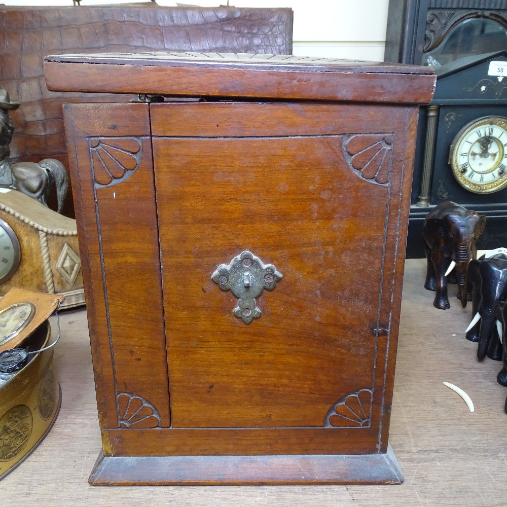 An Victorian table-top stationery cabinet, with fitted interior, fold down writing slope, - Image 4 of 13