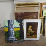 Various oils, watercolours and etchings, including D F Gooch (9)