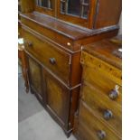 A Regency mahogany 2-section secretaire library bookcase (lacking cornice), W94cm, H215cm
