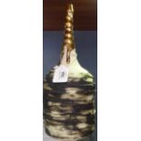 A textured bottle vase with gold lustre finish, by Alex McCarthy, 30cm