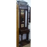 A Victorian mahogany mirror and tile-back hall stand, W65cm