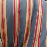 3 pairs of lined and inter-lined striped curtains, with tie backs, 6'8" x 7'3" approx, including