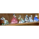 4 Royal Doulton ladies, and 3 other figures