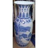 Oriental porcelain blue and white vase, 62cm