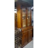 A Victorian mahogany 2-section library bookcase, W90cm, H204cm