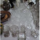 Crystal drinking glasses, decanter etc