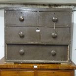 An Antique painted pine 4-drawer chest, W82cm, H70cm