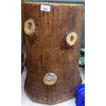 A salt glaze stoneware pottery tree trunk design stick stand, height 49cm
