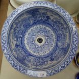 A Victorian Staffordshire Panorama pattern wash bowl, 36cm across