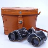 A pair of Zeiss 6x30 binoculars, with leather case