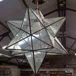 A star design ceiling light, height 37cm approx