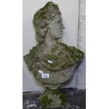 A weathered concrete bust, H55cm