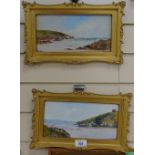 Ben Graham, pair of watercolours, Newquay beach scenes, including Fistral Beach, and mouth of the