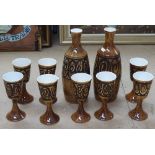 Iden Pottery carafes and goblets