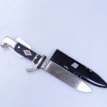 A German scout knife, original metal scabbard, length 21cm