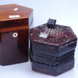 An Antique Lachenal & Co concertina in original mahogany case