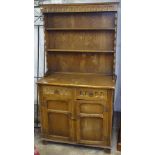 An oak 2-section dresser, W95cm