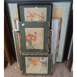 Various Oriental watercolour paintings and prints, framed (11)