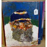 Anthony Duffy, 4 acrylics on canvas, portrait studies, signed, 16" x 12", unframed