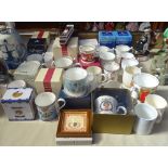 A large collection of Royal commemorative mugs etc, some boxed