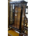 A mahogany glass display cabinet, with single glaze door, W62cm, H125cm