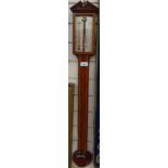 An inlaid mahogany stick barometer, by Comitti of London, 94cm