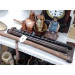 A truncheon, a novelty bottle stop, a carved bear toy etc