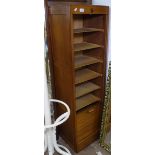 1920s oak-framed tambour-front filing cabinet, W43cm, h150cm