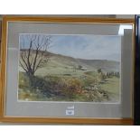 Norman Dinnage, watercolour, Royal Eastbourne Golf Club, signed, 13" x 19", framed