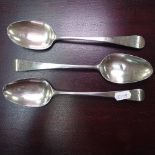 3 Georgian silver tablespoons