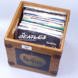 A box of Vintage Beatles 45 rpm records