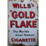 A Vintage enamelled advertising sign for Wills's Gold Flake, height 91cm