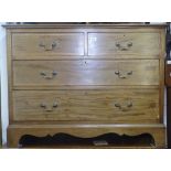 An Edwardian mahogany and satinwood-banded 4-drawer chest, on bracket feet, W107cm, H80cm