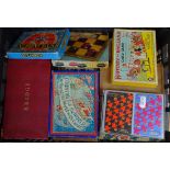 A box of games and playing cards