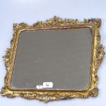 An Italian gilt-framed wall mirror, by Rosseti of Milan, height 37cm