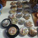 A collection of Victorian Prattware pot lids