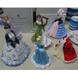 6 Royal Doulton ladies, and a Coalport Millennium Princess