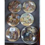 6 Victorian polychrome Prattware pot lids, including Persuasion, and Country Quarters