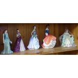 4 Royal Doulton ladies, and a Royal Albert figure