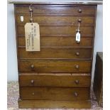 A Victorian mahogany collector's chest, with 8 short drawers and turned wood handles, having a