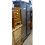 A Victorian mahogany shop display cabinet, with 2 glazed doors, and adjustable shelves, W116cm,