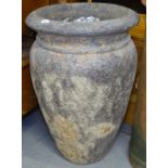 A large textured terracotta plant pot, H83cm