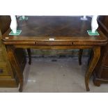 A small French oak draw leaf table on cabriole legs, W89cm